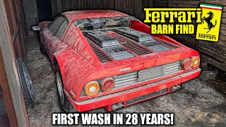 Abandoned Supercar Ferrari 512bb  First Wash in 28 Years  Car Detailing Restoration [upl. by Leanna]