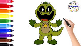 How to Draw Crocky Rocky from Fanmade Smiling Critters  Poppy Playtime [upl. by Ahterahs420]