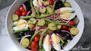 RECETTE DE LA SALADE NIÇOISE PRÊT EN 5 MINUTES  NIÇOISE SALAD RECIPE READY IN 5 MINUTES [upl. by Weiner553]