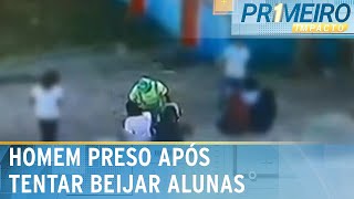 Coletor de lixo é preso após tentar beijar alunas em escola  Primeiro Impacto 240524 [upl. by Tsepmet]