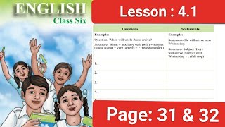 English new book class 62024 unit 4 Lesson 41 page  31 amp 32 Ask amp answer [upl. by Lapo418]