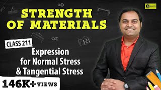 Problem on Normal Stress and Tangential Stress  Principal Stresses and Planes Strength of Materials [upl. by Rannug]