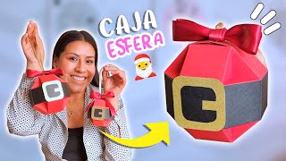 CAJA en forma de ESFERA NAVIDEÑA 🎅🏻 Moldes Gratis  Tu Diva Creativa [upl. by Anwadal881]