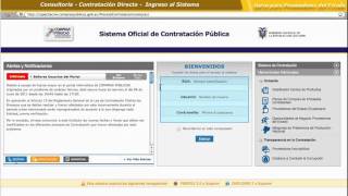 Contratación Directa  Ingreso al Sistema  Proveedor  1 de 6 [upl. by Ahseyk770]