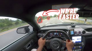 THESE BIKERS WANTED TO RACE Mustang MACH 1 POV Drive Everybody GET Out Of MY Way [upl. by Warfold]