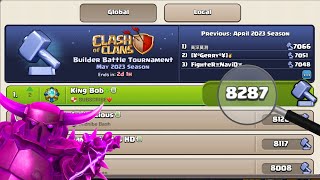 RANK 1 GLOBAL 8250 TROPHIES in Clash of Clans  BH10 BEST ATTACKS amp STRATEGIES Builder Base 20 [upl. by Locke]