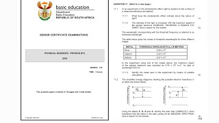 Grade 12 Photoelectric Effect DBE National Paper June 2016 [upl. by Nimzay]