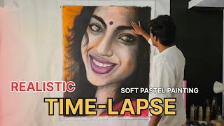 Soft Pastel Colour Timelapse  Day41  art timelapse portraitpainting trendingstatus [upl. by Jaddan485]