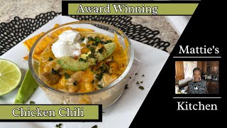 Award Winning White Chicken Chili  Chili Recipe  Matties Kitchen [upl. by Wehrle]