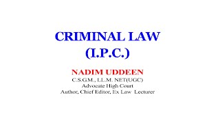 Law of CrimeIPC  Hindi LLB Lecture  by Advocate Nadeem Uddin  Part 2 [upl. by Eirellam]