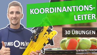 30 Tennisübungen mit der Koordinationsleiter ⚡  Beinarbeit Schnelligkeitstraining Koordination [upl. by Aivil]