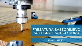 Fresatura bassorilievo su legno esotico duro  AluStep [upl. by Africah]