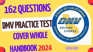 California DMV Knowledge Practice Test 2024  SET 1 DMV Permit Practice Test 2024 162 questions [upl. by Eyaf696]