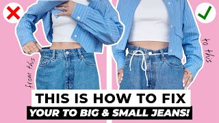 How To DOWNSIZE and UPSIZE JEANS In The Waist To Fit Perfectly  JEANS HACK [upl. by Ashbaugh]