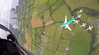 Aer Lingus  Formation flying with Patrouille Suisse  Bray Air Display 2015 [upl. by Jenks]