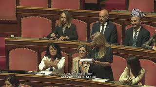 Elena Sironi intervento di fine seduta Aula del Senato 13092023 [upl. by Ammeg]