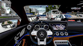 MercedesBenz GT63S AMG 2020  City Car Driving Steering Wheel  Normal Driving [upl. by Albin]