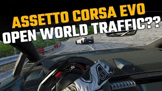 ONBOARD What Assetto Corsa Evo Open World Traffic Might Look Like [upl. by Ken]