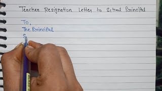 write resignation from the post of teacher  how to write resignation letter from the post teacher [upl. by Ayekan]