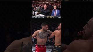 Who had the best reaction to this KO 🤔 ufc308 [upl. by Atima]