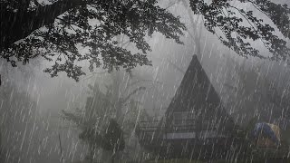 Acuéstate y dormir en 5 minutos  con sonidos de lluvia y truenos en techo por la noche  Lluvia [upl. by Gensler111]