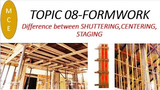 Difference between shutteringcenetring amp staging in formwork  civil engineering [upl. by Adaline]