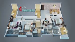 Merlin RISE is a Big Space to live in with 3 BHK and 4 Balconies in Rajarhat [upl. by Lomasi144]