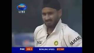 Shahid Afridi four consecutive sixes to Harbhajan Singh in Test match [upl. by Hayn]