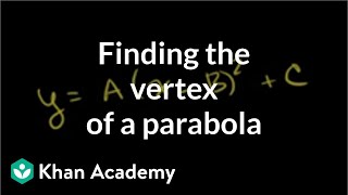 Finding the vertex of a parabola example  Quadratic equations  Algebra I  Khan Academy [upl. by Lerrud]