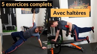 5 exercices complets avec haltères [upl. by Nnyleak839]