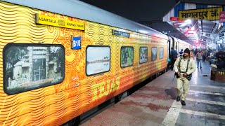 20501 Tejas Rajdhani Express first time at Bhagalpur Junction  Full coverage tejasrajdhani [upl. by Roosnam]