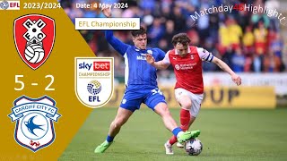 Rotherham United 52 Cardiff City Matchday46 EFL Championship 2324 Highlight [upl. by Ysnap]