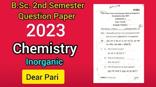 BSc I Year 2nd Semester Inorganic Chemistry Question Paper 2023 MDU DearPari [upl. by Manvel626]