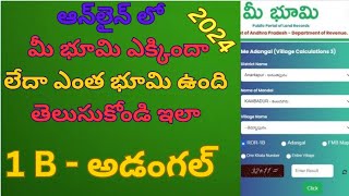 How to download 1B  Adangal in Mee Bhoomi New Website Andhra Pradesh 2024  Mee Bhoomi 1B  Adangal [upl. by Rennane]