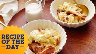 Recipe of the Day Giadas Panettone Bread Pudding with Amaretto Sauce  Food Network [upl. by Eelarak]