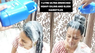 1 Litre Ultra drenched Heavy Hair OilingampSleek Hairstyles  To buy full video WhatsApp91 9154004797 [upl. by Edwin]