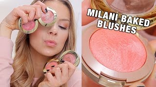 MILANI BAKED BLUSHES Review  Swatches [upl. by Zara]