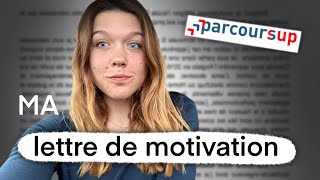 MA LETTRE DE MOTIVATION PARCOURSUP  quoi faire et ne pas faire [upl. by Tiana]