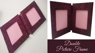 Double photo frame Hand made photo frame  Photo frame making at home with cardboard PlentyTempty [upl. by Jecoa31]