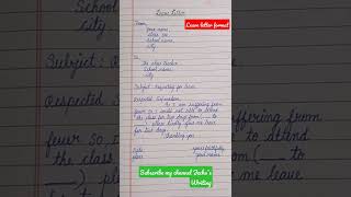 Leave letter format in English  jechuswriting  Shorts [upl. by Fassold819]