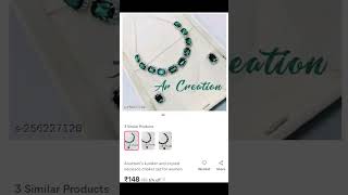 Beautiful emerald necklace meeshonecklace necklaceset trending trendingshorts youtube [upl. by Annek68]