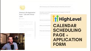 Set up a Calendar Scheduling Page in GoHighLevel and an Application Form [upl. by Aurelea682]