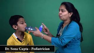 How to use Inhaler for Kids in Hindi  Inhaler कैसे इस्तेमाल करें  Dr Sona GuptaChild Specialist [upl. by Martinsen]