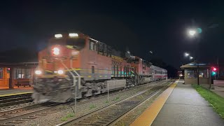 BNSF duo haul a rare Amtrak venture car delivery past Harlem ave [upl. by Podvin]