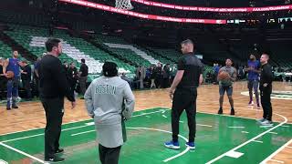 Ben Simmons and Markelle Fultz warm up prior to season opener against the Boston Celtics [upl. by Shewmaker56]