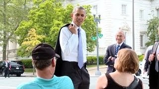 President Barack Obama Surprise The President Barack Obama In Public Place [upl. by Aeli326]