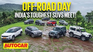 OffRoad Day 2022 ft Scorpio N Thar Gurkha Fortuner Meridian amp more  Autocar India Mobil [upl. by Berck]