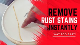 IT TAKES SECONDS  How to Remove Rust Stains From Porcelain [upl. by Adnawahs]