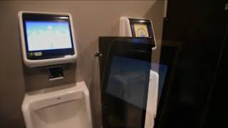 Urinal video games at Michigan restaurant [upl. by Ayin382]