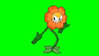 Cuphead Cagney Carnation flower pink screen green screen [upl. by Brear241]